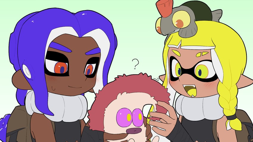 smallfry, agent 3, and octotrooper (splatoon and 1 more) drawn by ichijip_app