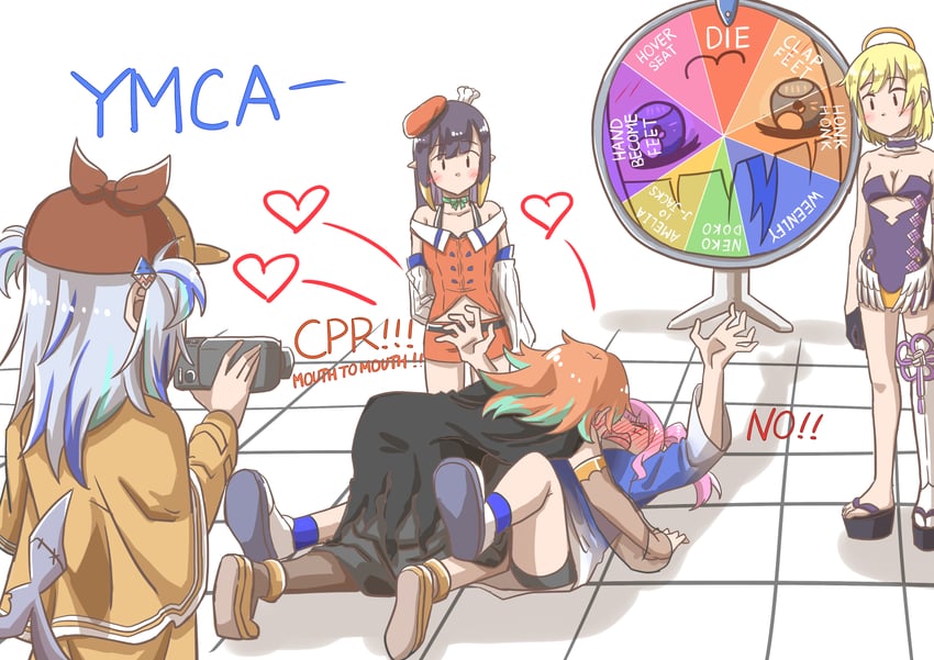 gawr gura, mori calliope, ninomae ina'nis, takanashi kiara, and watson amelia (hololive and 2 more) drawn by xu_chin-wen