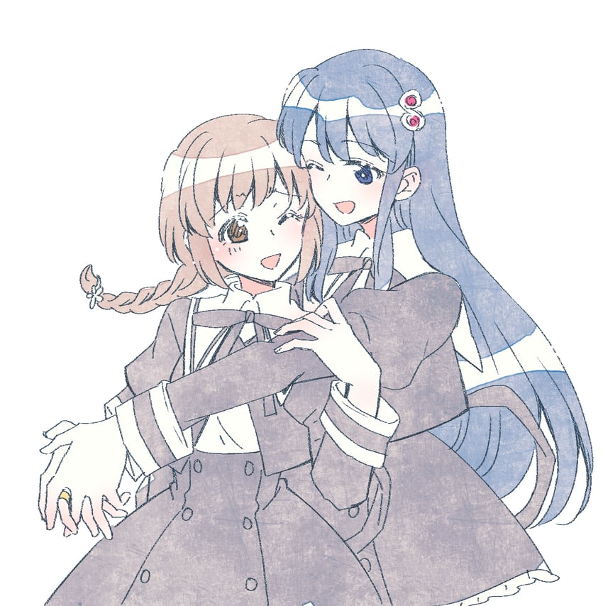 rokkaku shiori and taniguchi hijiri (assault lily) drawn by sorato_(astllatte)
