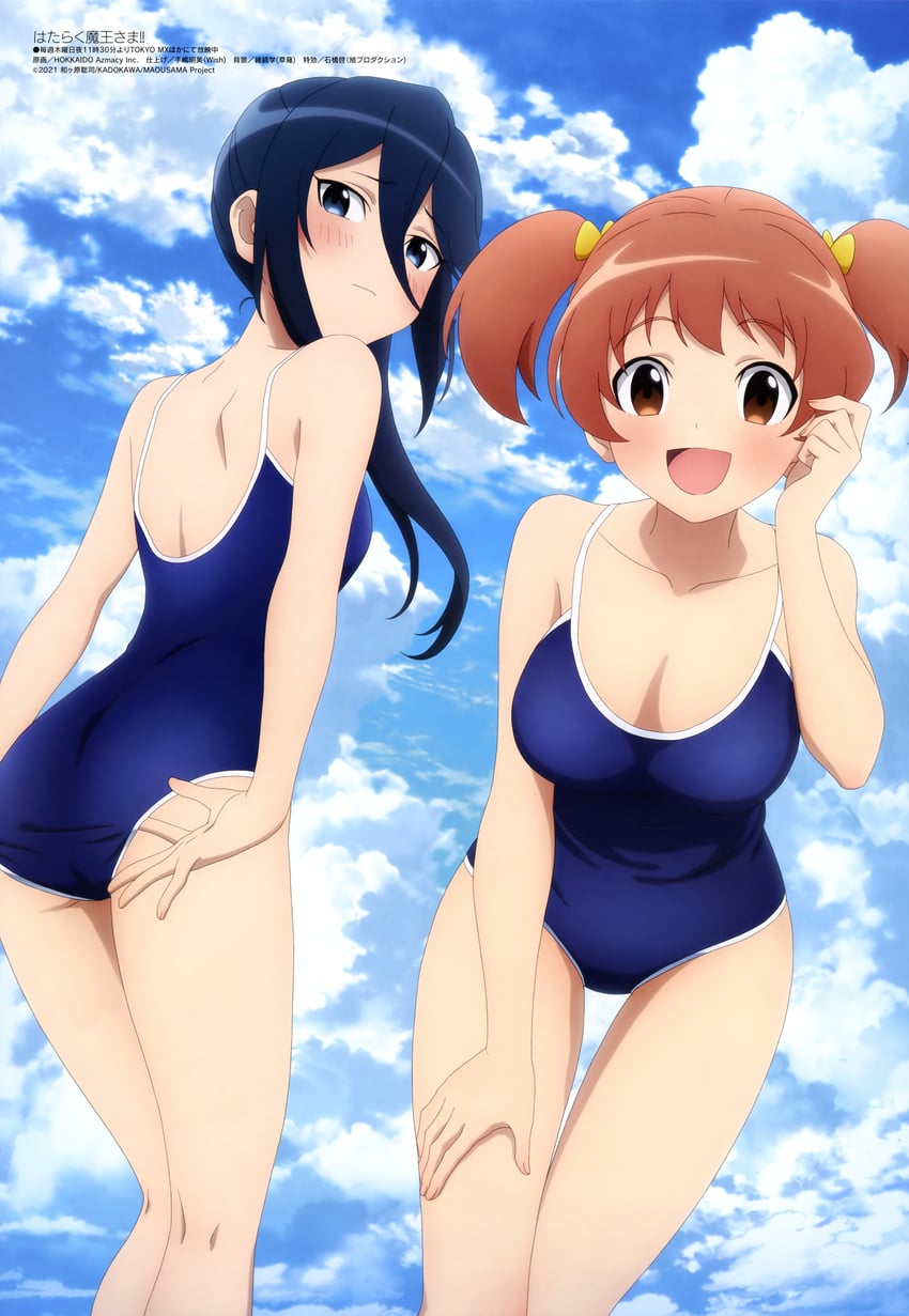 sasaki chiho and kamazuki suzuno (megami magazine and 1 more) drawn by hokkaido_azmacy_inc.