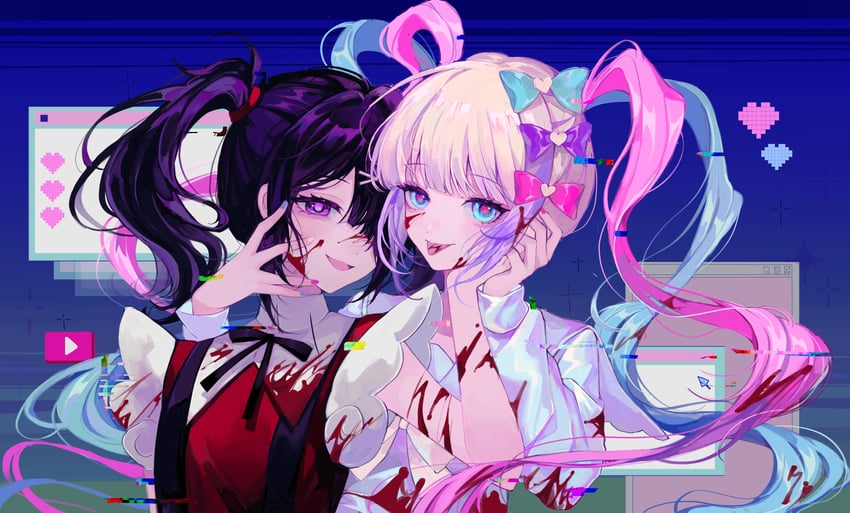 chouzetsusaikawa tenshi-chan and ame-chan (needy girl overdose) drawn by ke_luosi