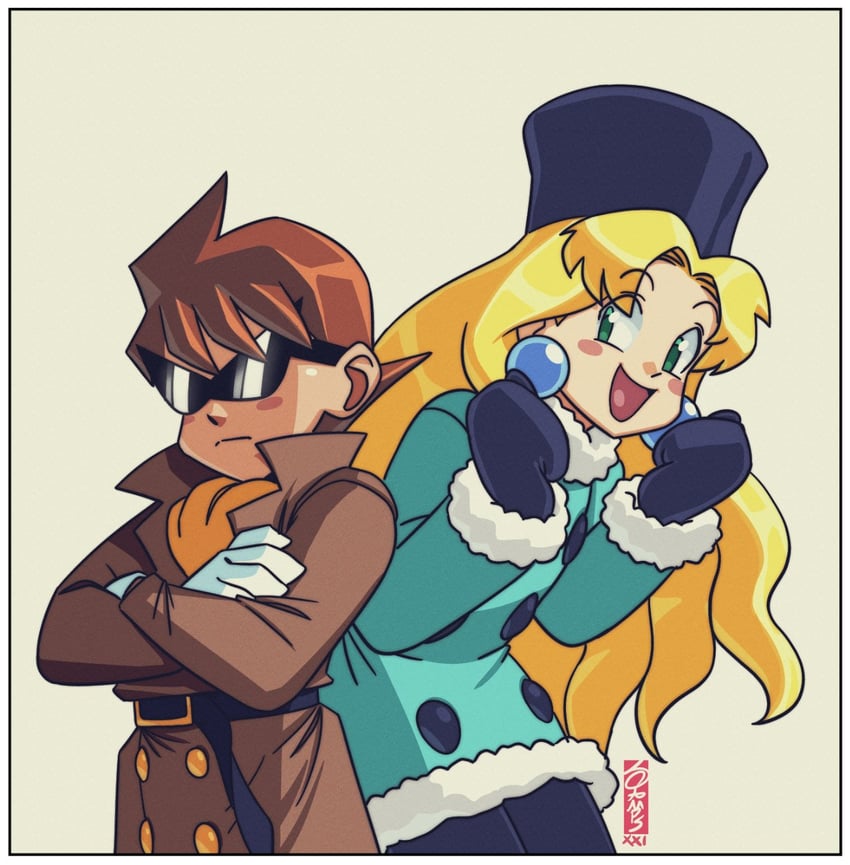 proto man and kalinka cossack (mega man and 2 more) drawn by ryan_jampole