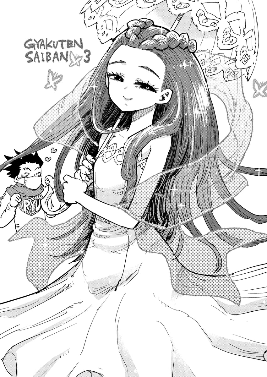 phoenix wright and dahlia hawthorne (ace attorney and 1 more) drawn by nakayama_atsushi
