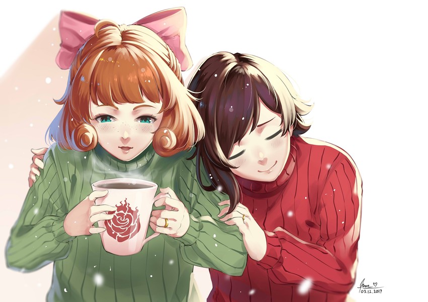 ruby rose and penny polendina (rwby) drawn by lulu-chan92