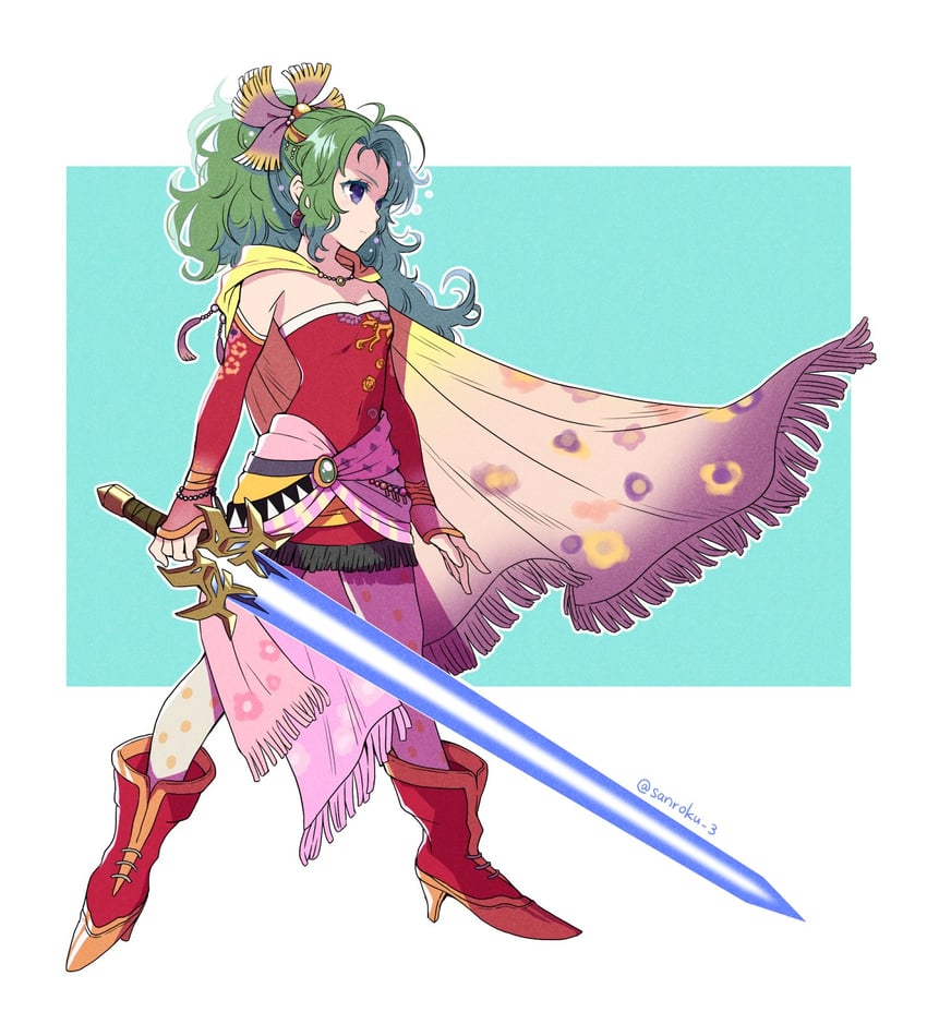 terra branford and ultima weapon (final fantasy and 1 more) drawn by sanroku_3