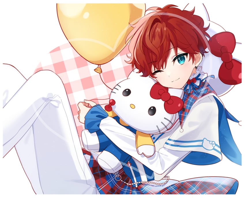 hello kitty and amagi hiiro (ensemble stars! and 2 more) drawn by shisokonbu