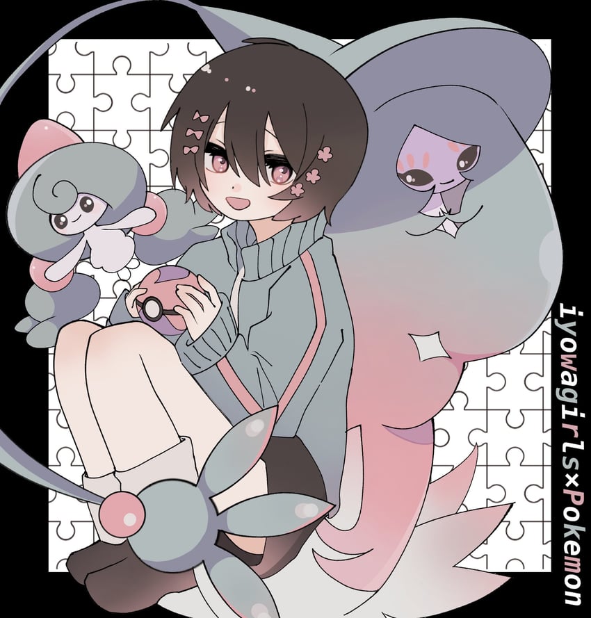 hatterene, kurari-chan, and hattrem (pokemon and 3 more) drawn by tsukudani_(nimono0815)