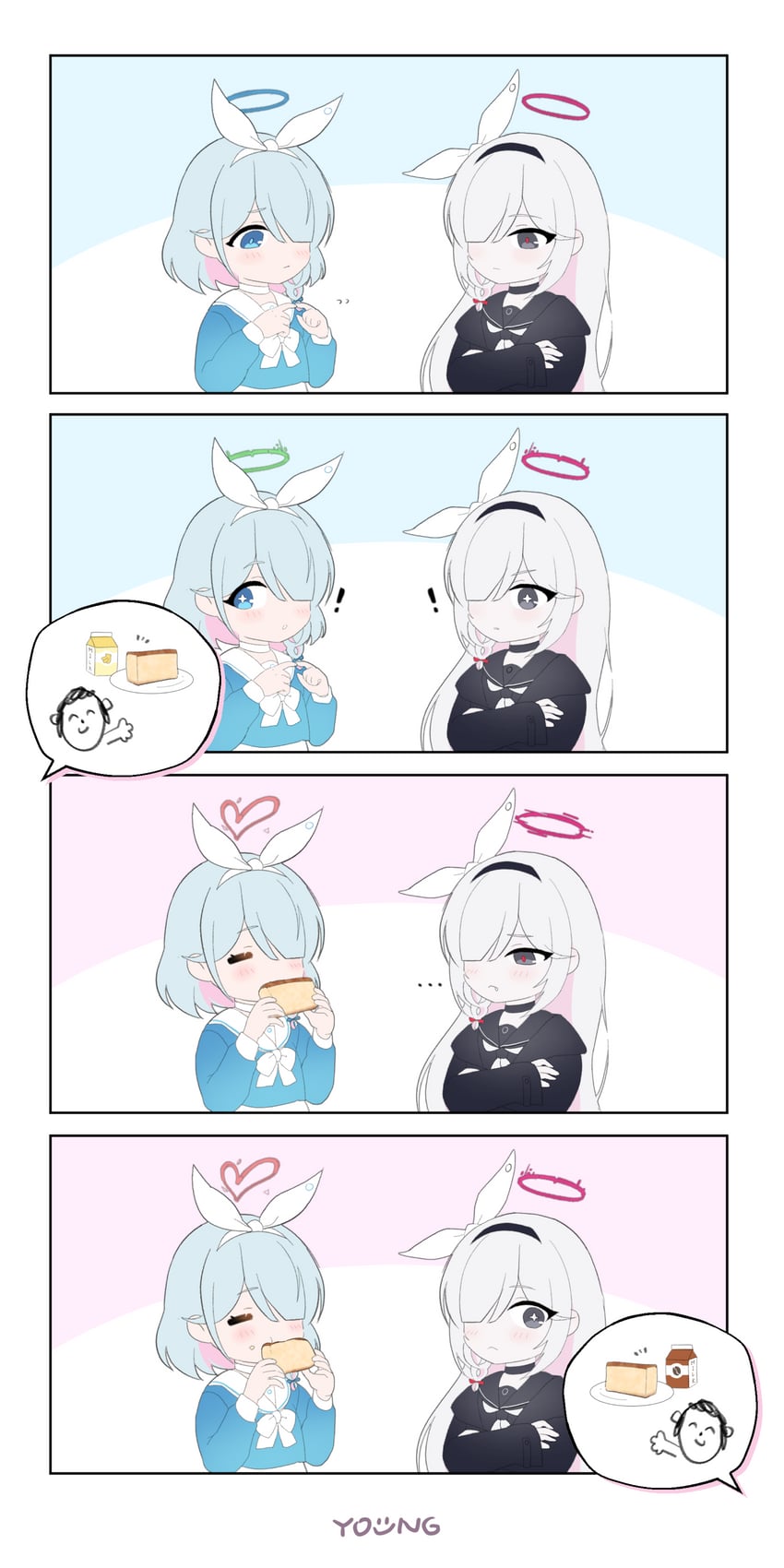 sensei, doodle sensei, arona, and plana (blue archive) drawn by y0ung