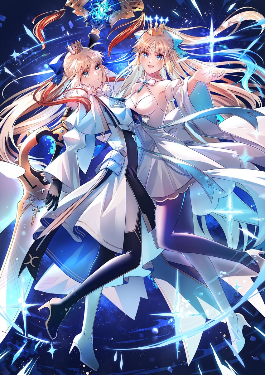artoria pendragon and artoria caster (fate and 1 more) drawn by yamano_udumi