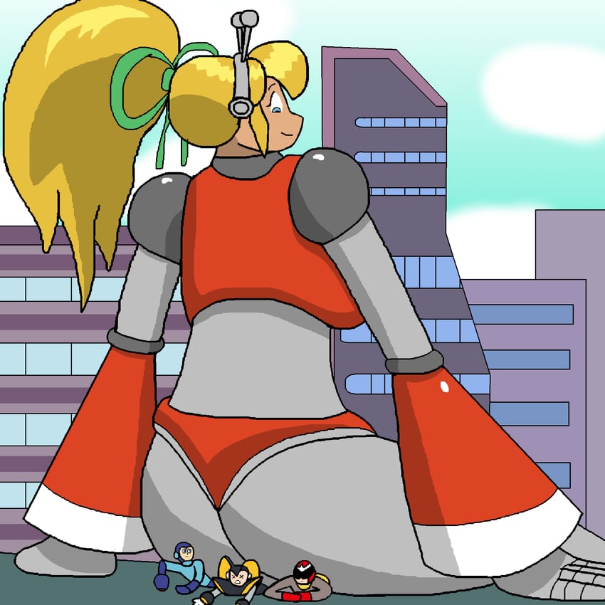 roll, proto man, bass, and hyper roll (mega man and 1 more) drawn by arias87