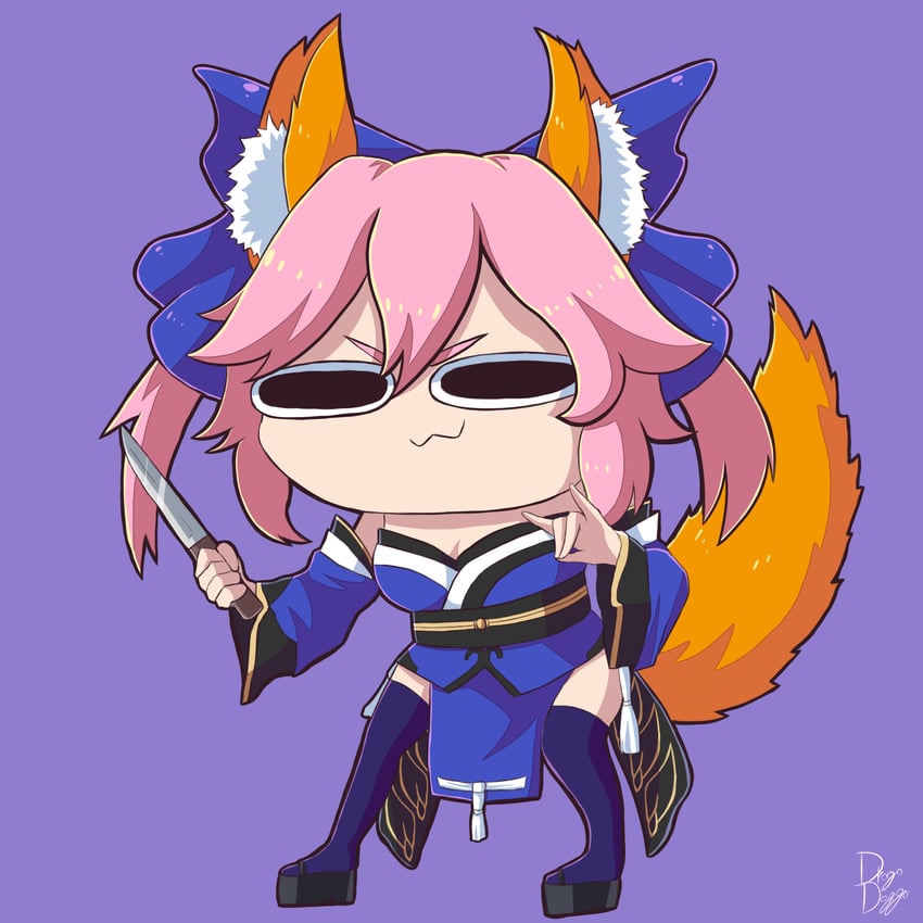 tamamo and tamamo no mae (fate and 2 more) drawn by drogo_doggo
