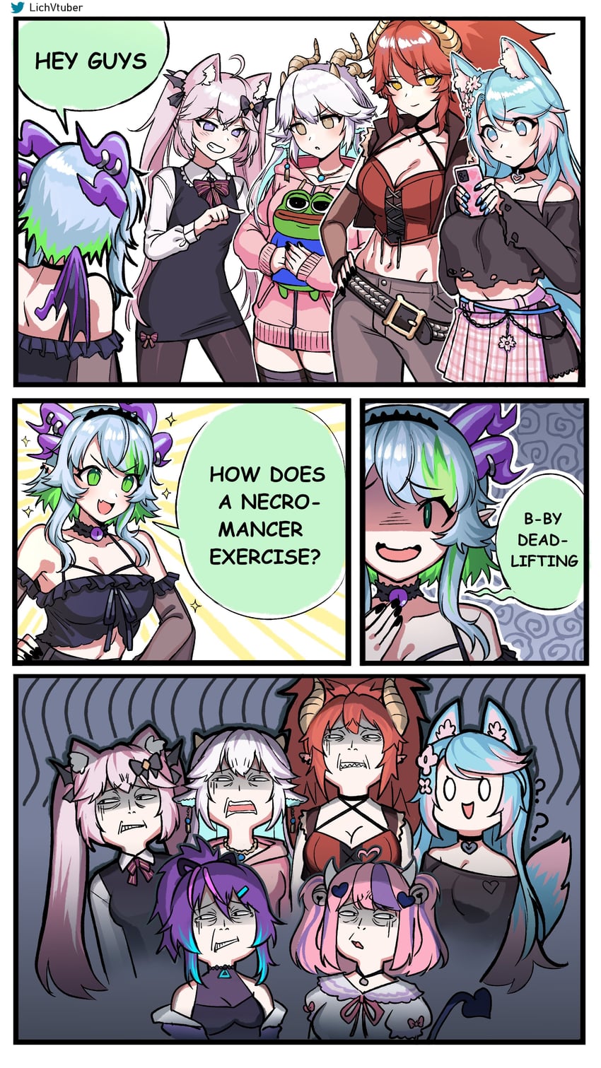 ironmouse, zentreya, silvervale, melody, vei, and 2 more (vshojo) drawn by bsapricot