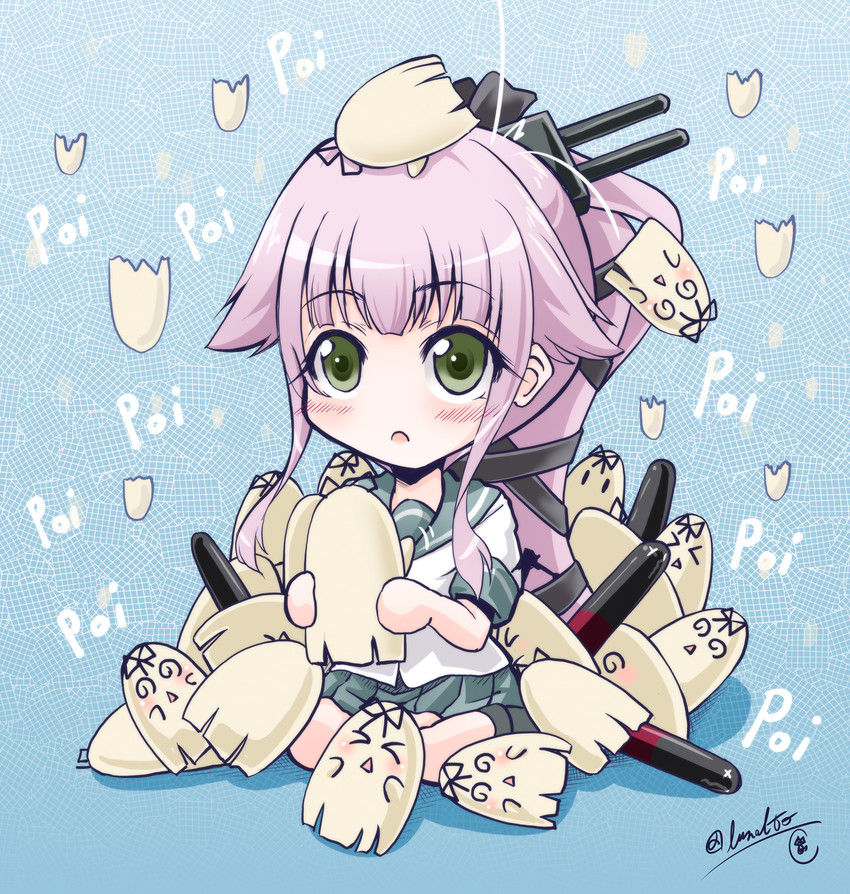 yura and the yuudachi-like creature (kantai collection) drawn by tsukineko