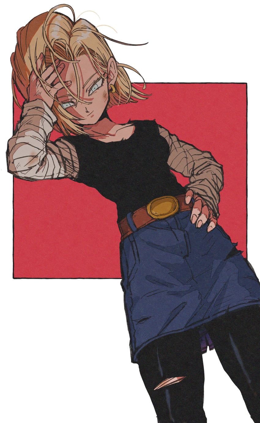 android 18 (dragon ball and 1 more) drawn by relio_db318