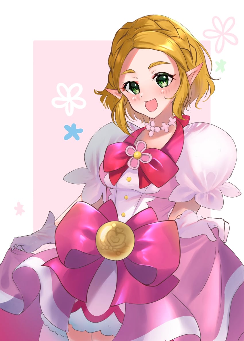 princess zelda, cure flora, and shimamura yuu (precure and 3 more) drawn by minccino7