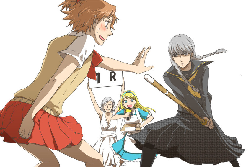 narukami yu, hanamura yousuke, tatsumi kanji, and kuma (persona and 2 more) drawn by rihara