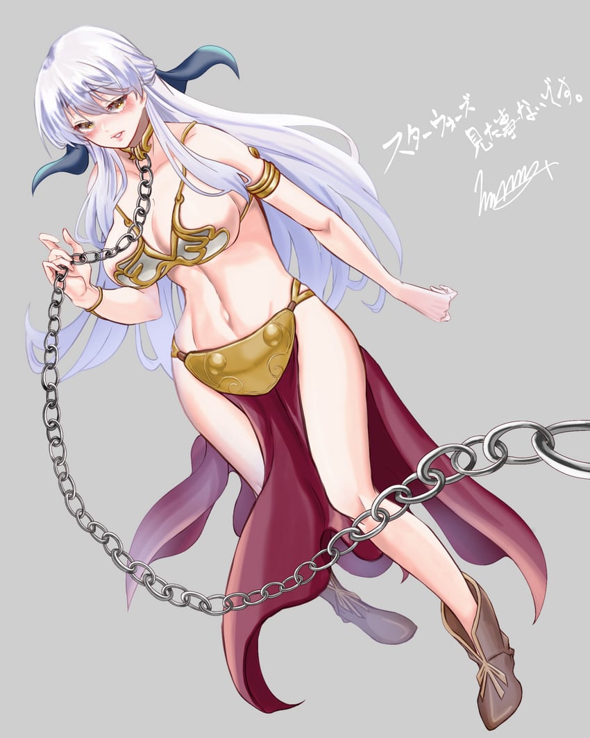 micaiah, princess leia, and huttslayer leia (fire emblem and 3 more) drawn by marth-chan_(micaiah_mrmm)