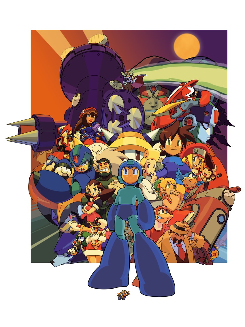 zero, roll, x, mega man, tron bonne, and 22 more (mega man and 4 more) drawn by ishikawa_hideki