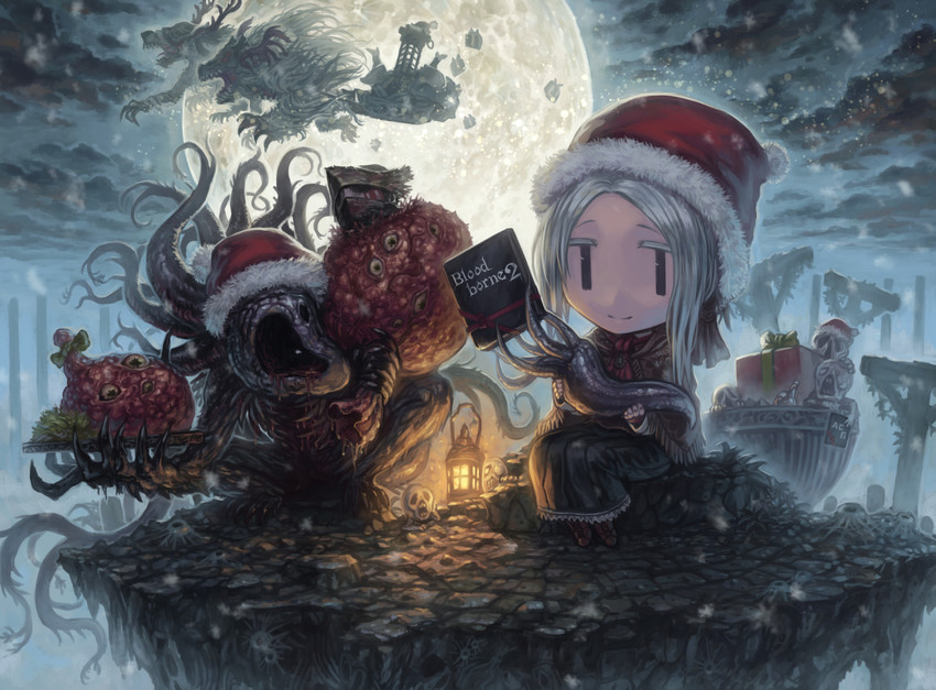 hunter, plain doll, moon presence, messengers, micolash host of the nightmare, and 2 more (bloodborne) drawn by tatsuya_(atelier_road)