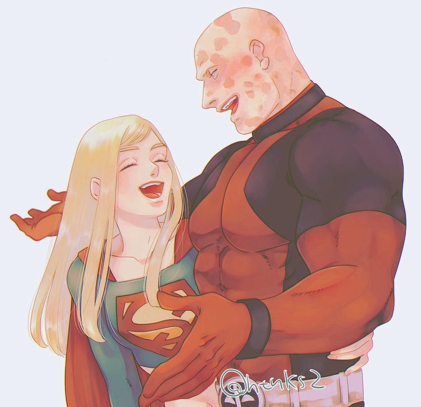 deadpool and supergirl (marvel and 3 more) drawn by htnks2