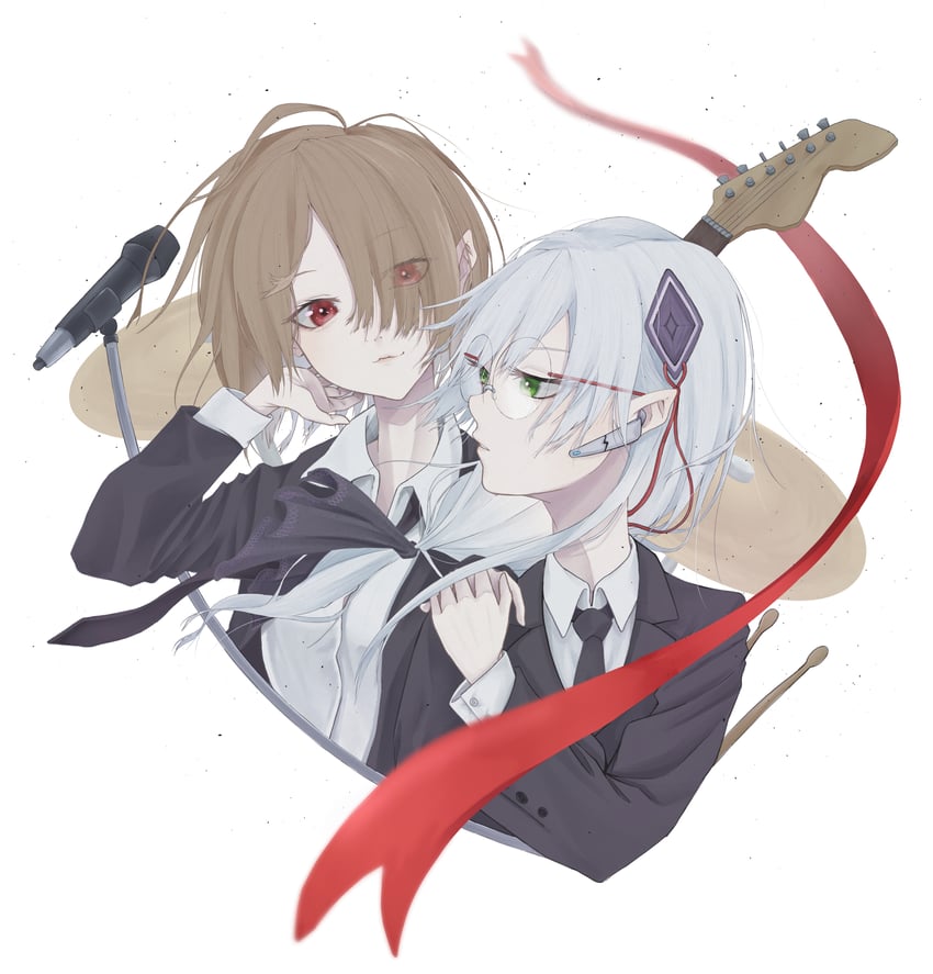 kayamori ruka and izumi yuki (heaven burns red) drawn by kalin_note