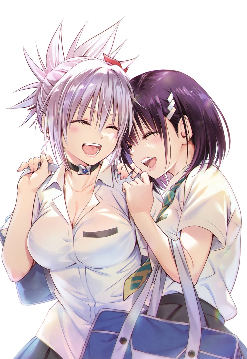 kazamaki matsuri and kanade suzu (ayakashi triangle) drawn by momocchi18 and yabuki_kentarou