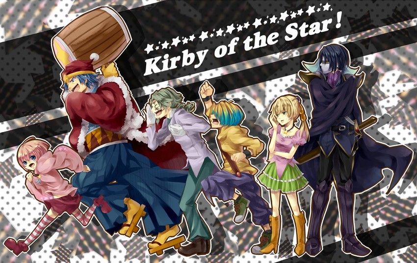 kirby, meta knight, king dedede, fumu, bun, and 1 more (kirby and 1 more) drawn by janis_(hainegom)