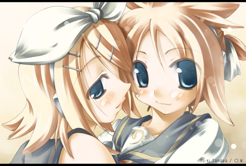 kagamine rin and kagamine len (vocaloid) drawn by yamada_yuuki_(cmc_strayfield)