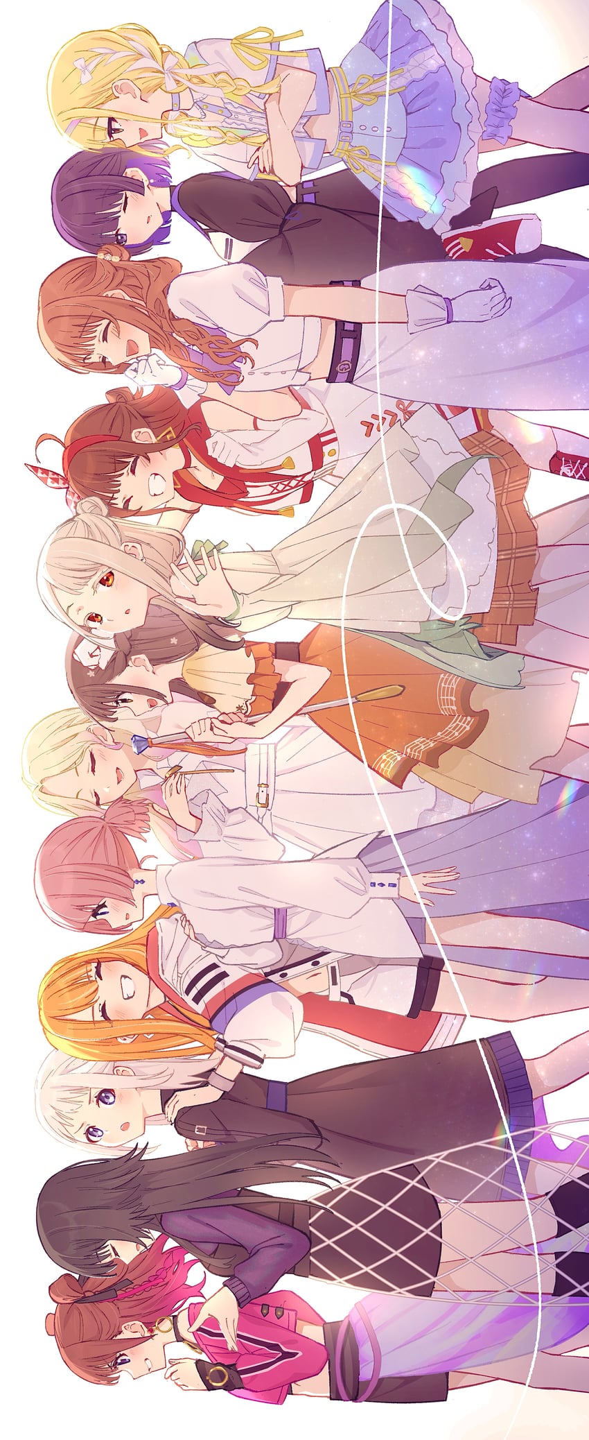 shinosawa hiro, fujita kotone, hanami ume, hanami saki, tsukimura temari, and 7 more (idolmaster and 1 more) drawn by tamago_sando