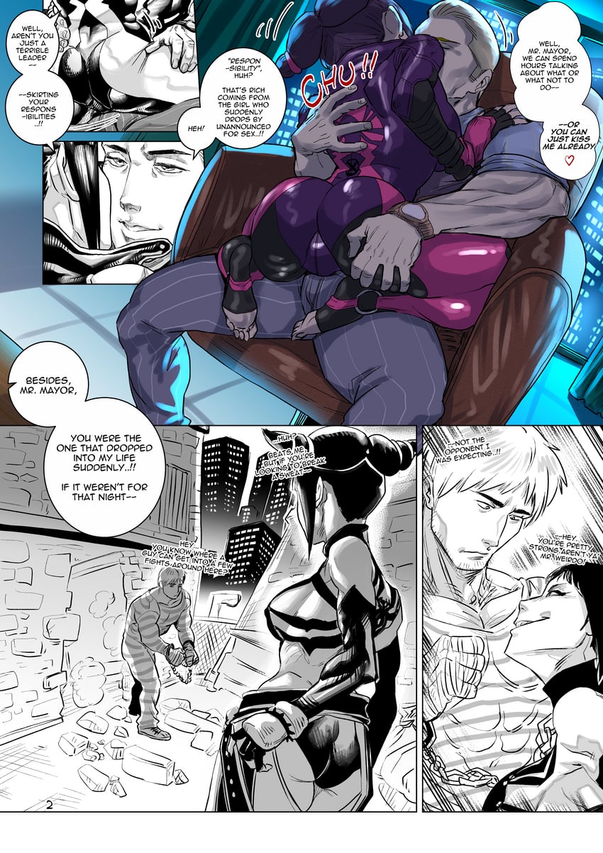 han juri and cody travers (street fighter and 1 more) drawn by aarokira