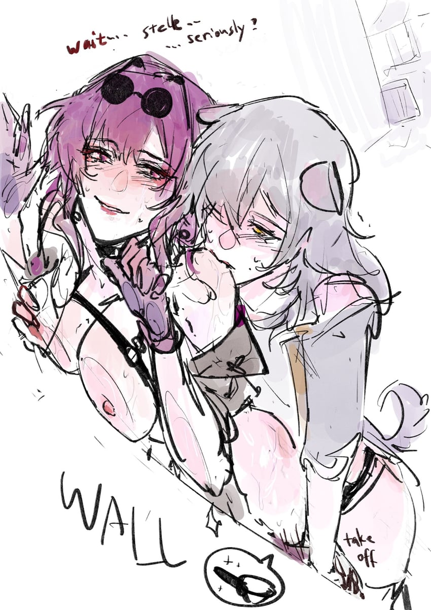 trailblazer, stelle, and kafka (honkai and 1 more) drawn by tyg2077
