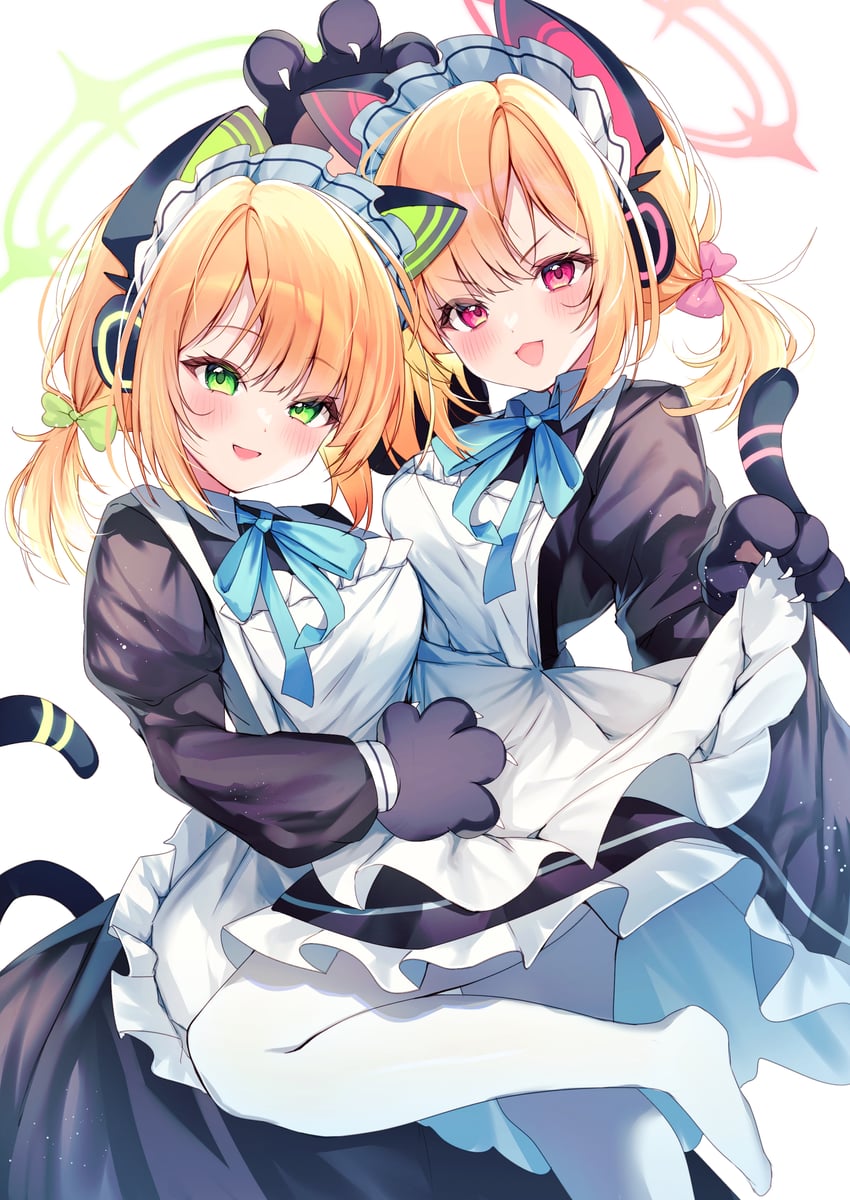 momoi and midori (blue archive) drawn by nenobi_(nenorium)