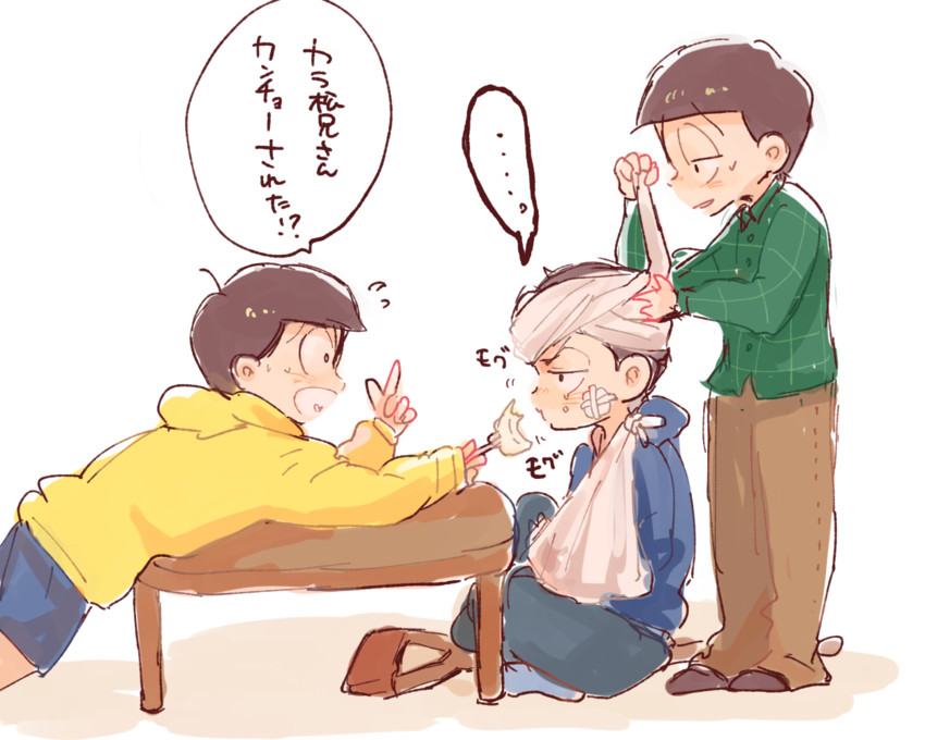 matsuno karamatsu, matsuno jyushimatsu, and matsuno choromatsu (osomatsu and 1 more) drawn by nojiko_(natumag)