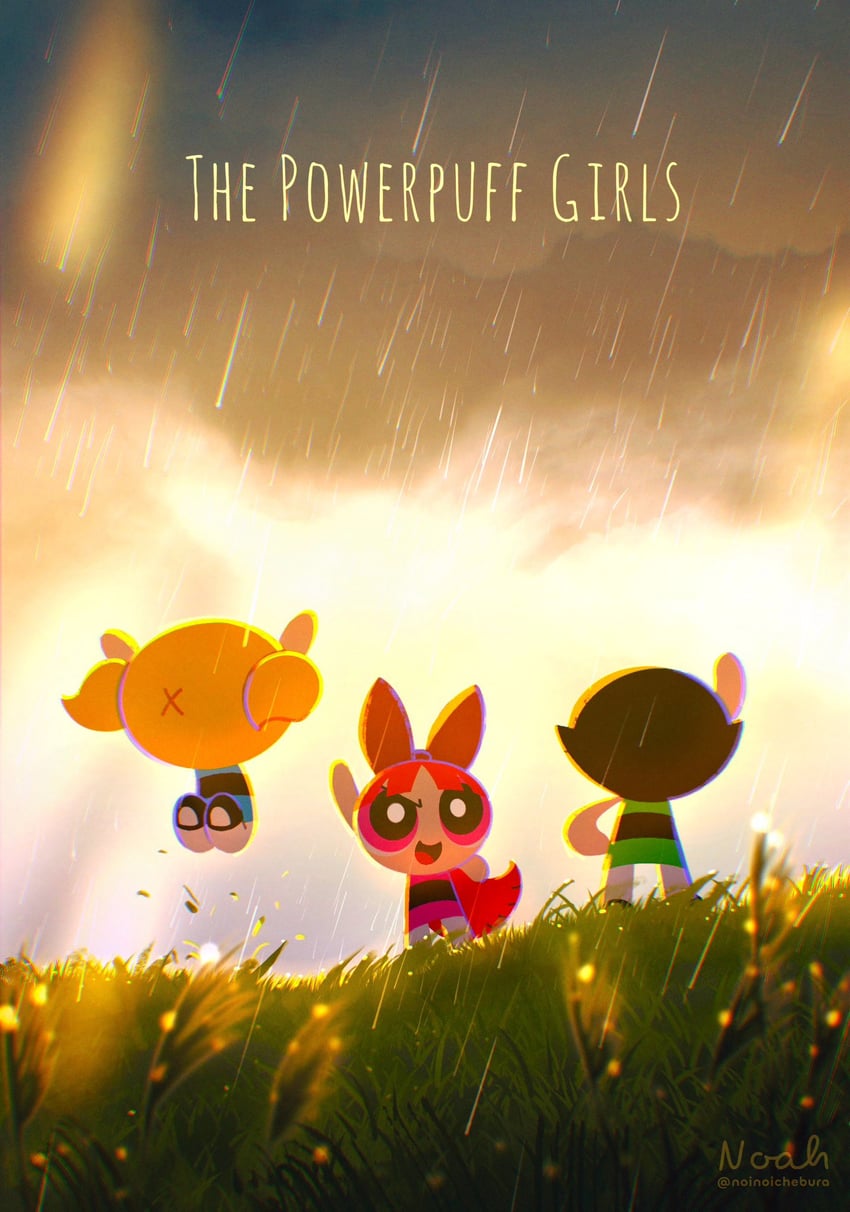 buttercup, blossom, and bubbles (powerpuff girls) drawn by noah_(rokoroko)