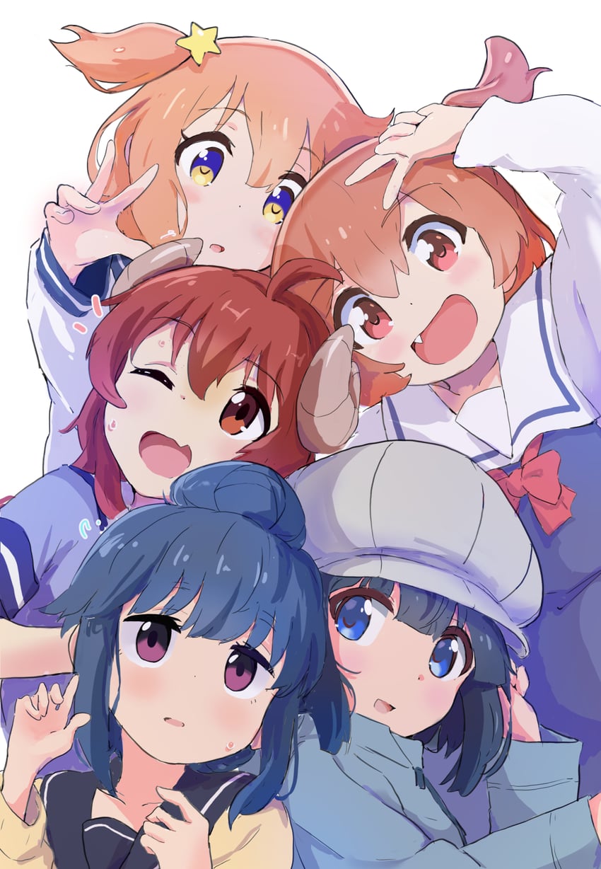yoshida yuuko, shima rin, hoshino hinata, konohata mira, and minagi hiyori (yurucamp and 5 more) drawn by murairamuraiari