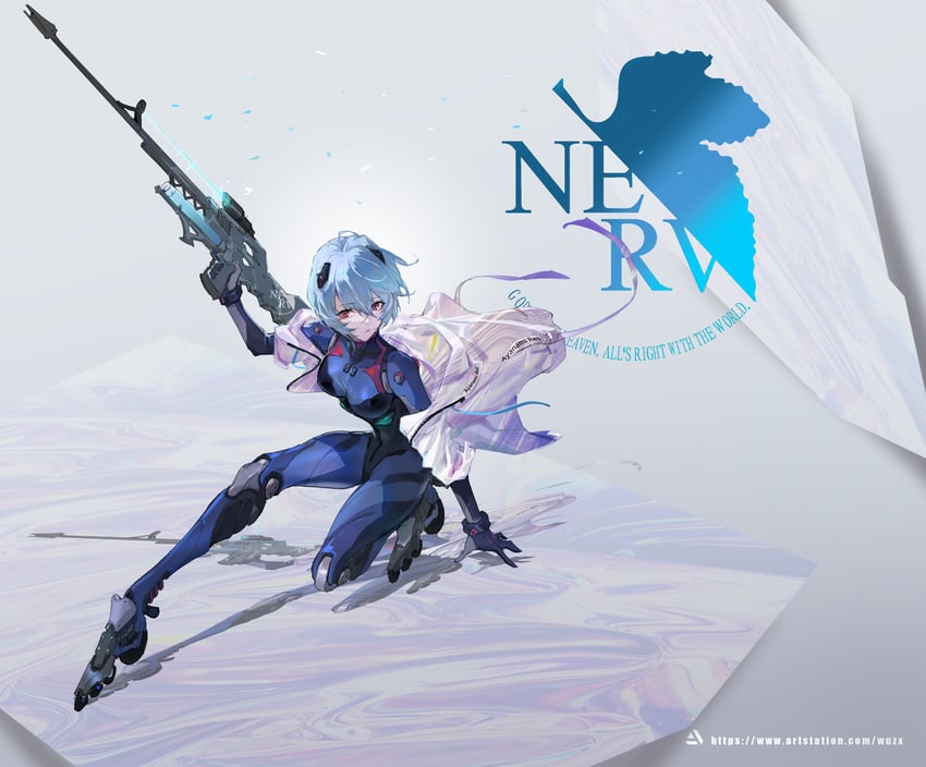 ayanami rei (neon genesis evangelion and 2 more) drawn by zhong-x_wu