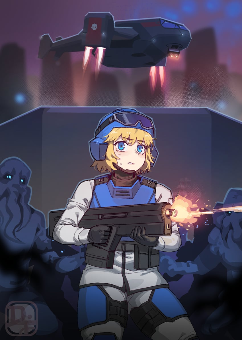 seaf soldier, pelican 1, and illuminate (helldivers) drawn by difman