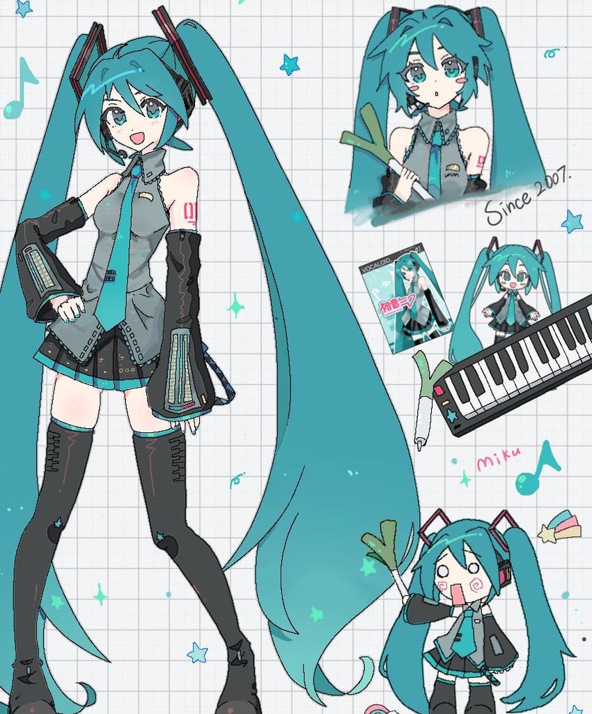 hatsune miku and hachune miku (vocaloid) drawn by minazuki_(minaduki_0318)
