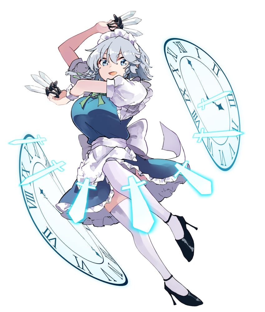 izayoi sakuya (touhou and 1 more) drawn by deetamu