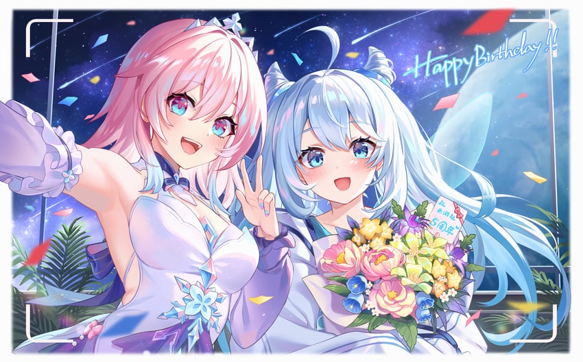 march 7th and miyouji (honkai and 2 more) drawn by lalazyt
