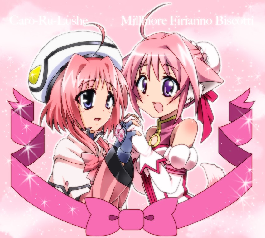 caro ru lushe and millhiore f. biscotti (lyrical nanoha and 2 more) drawn by edamame_(buruburu)