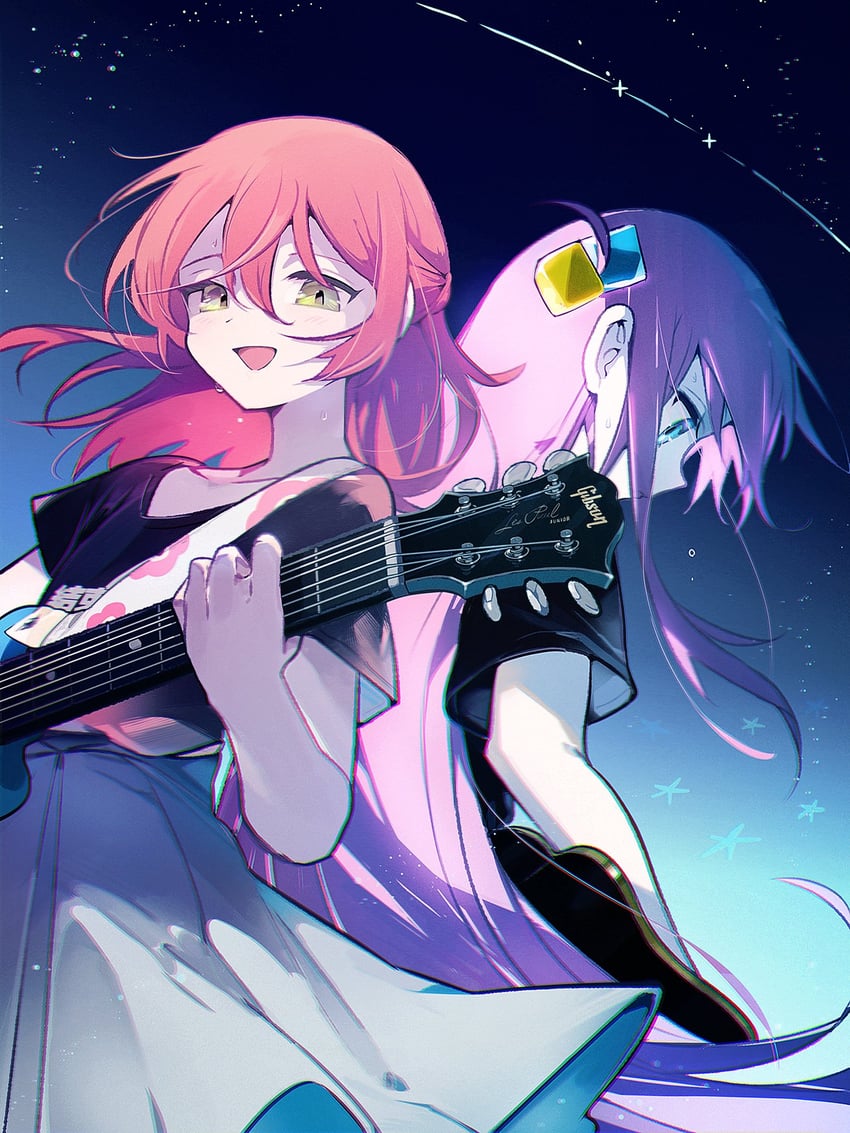 gotoh hitori and kita ikuyo (bocchi the rock!) drawn by higuchi_megumi