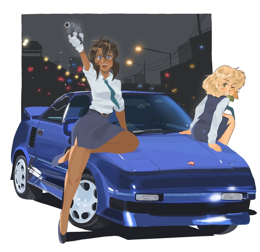 rally vincent and minnie may hopkins (gunsmith cats) drawn by chzzei