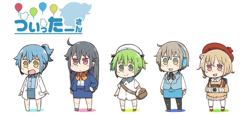 twitter-san, facebook-san, line-san, and instagram-san (original and 5 more) drawn by tsukigi