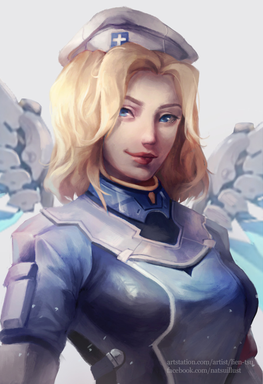 mercy and combat medic ziegler (overwatch and 1 more) drawn by lynus