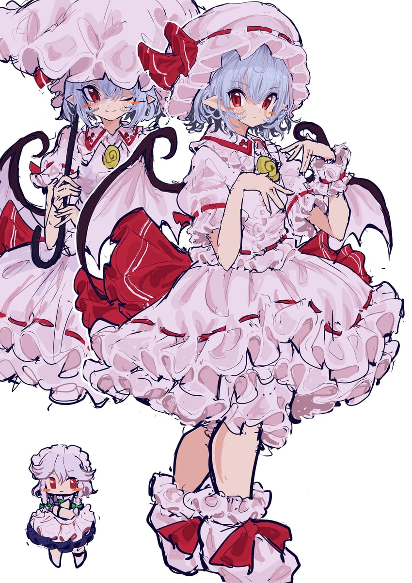 remilia scarlet and izayoi sakuya (touhou) drawn by mugi_(mugimugi_9kv)