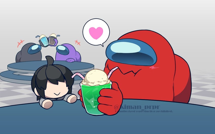 crewmate, red, impostor, they, purple, and 1 more (original and 1 more) drawn by kiman