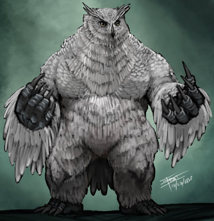 owlbear (original) drawn by frost_llamzon