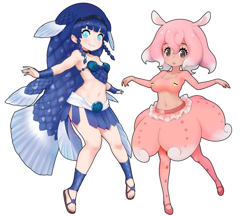 coelacanth and japanese pancake devilfish (kemono friends) drawn by ise_(0425)
