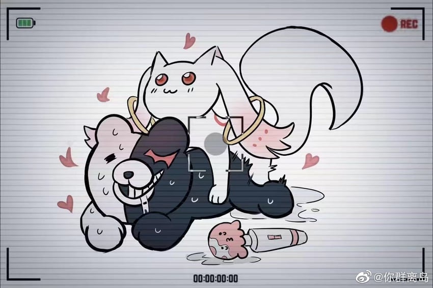 kyubey, monokuma, and takopii (mahou shoujo madoka magica and 2 more)